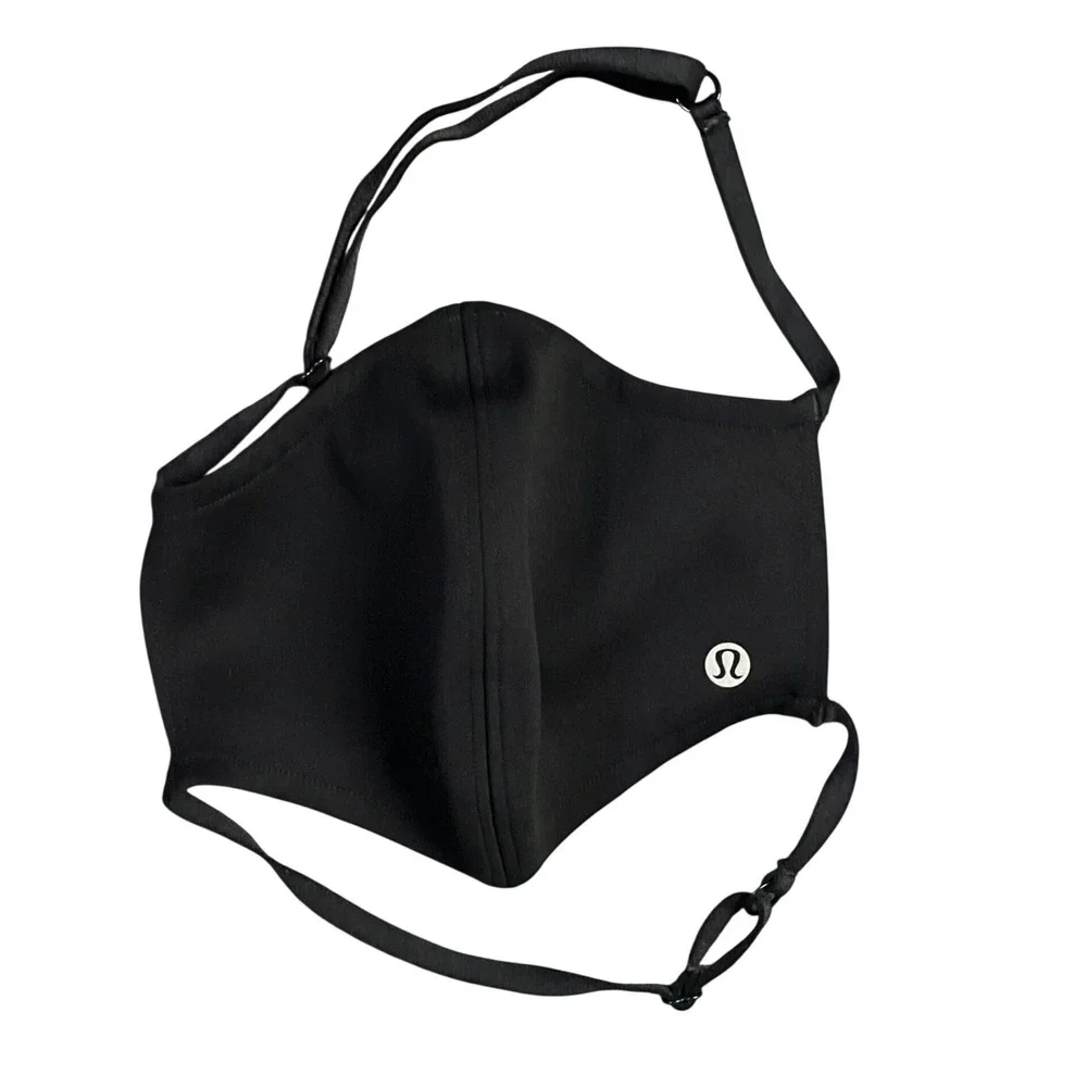Lululemon Double Strap Face Mask Black OS Adjustable Reusable‎ Athletic Running